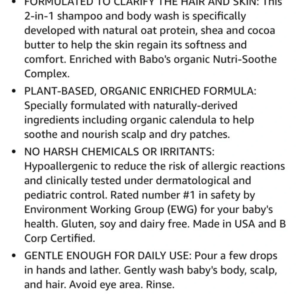 Babo Botanicals Sensitive Baby Shampoo and Wash Shea Butter Aloe Vera
